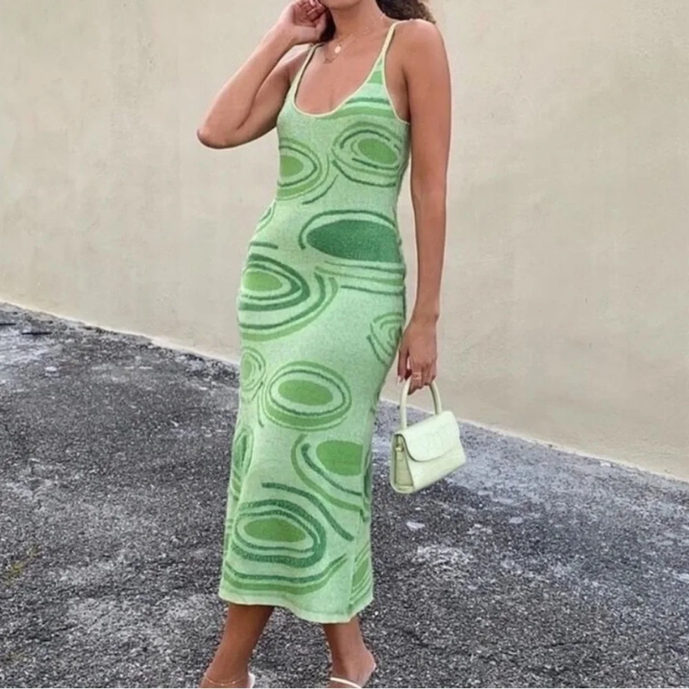 Sunny Hockney Dress Kendall Jenner Green Sunny Dress size Small - Picture 1 of 11